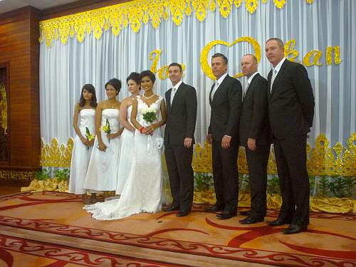 The wedding party for the Catholic ceremony